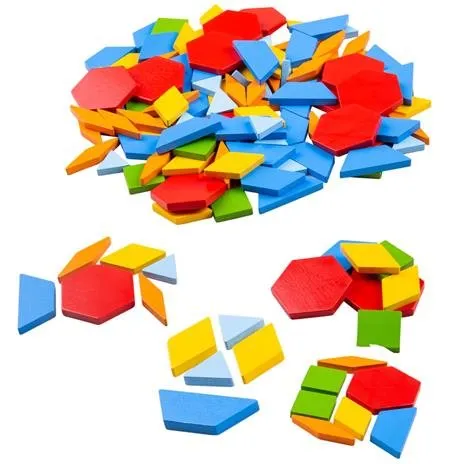 Mozaika pre deti Bigjigs Toys Drevená farebná mozaika