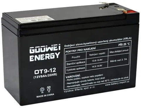 Batérie pre záložné zdroje GOOWEI ENERGY Bezúdržbový olovený akumulátor OT9-12, 12V, 9Ah