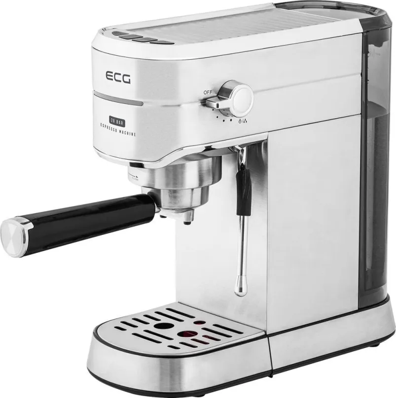 Pákový kávovar ECG ESP 20501 Iron, do domácnosti, príkon 1450 W, tlak 20 bar, materiál