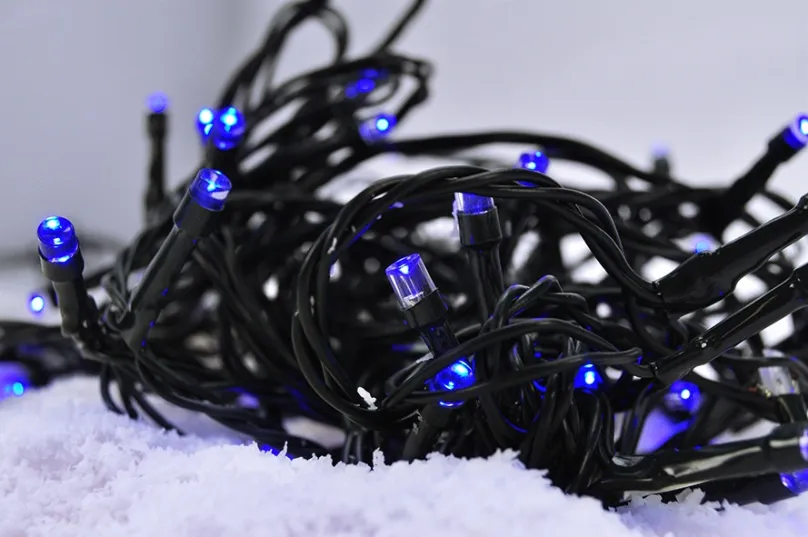 Solight LED vianočné reťaz, 3m, 20xLED, 3x AA, modré svetlo, zelený kábel