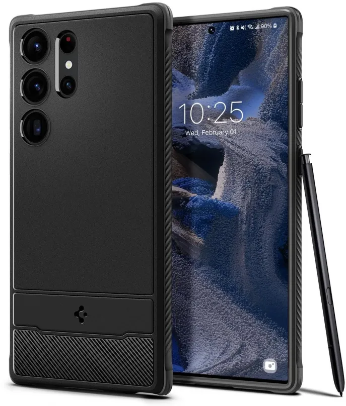 Kryt na mobil Spigen Rugged Armor Black Samsung Galaxy S23 Ultra, pre Samsung Galaxy S23 U