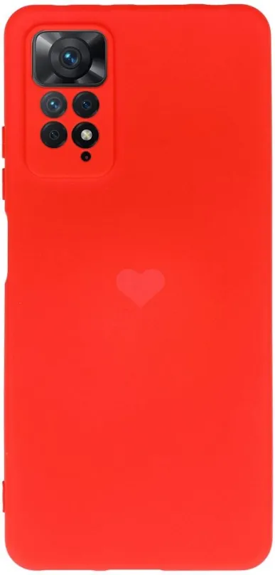 Kryt na mobil Vennus Valentínske puzdro Heart pre Xiaomi Redmi Note 11/ Redmi Note 11S - červené