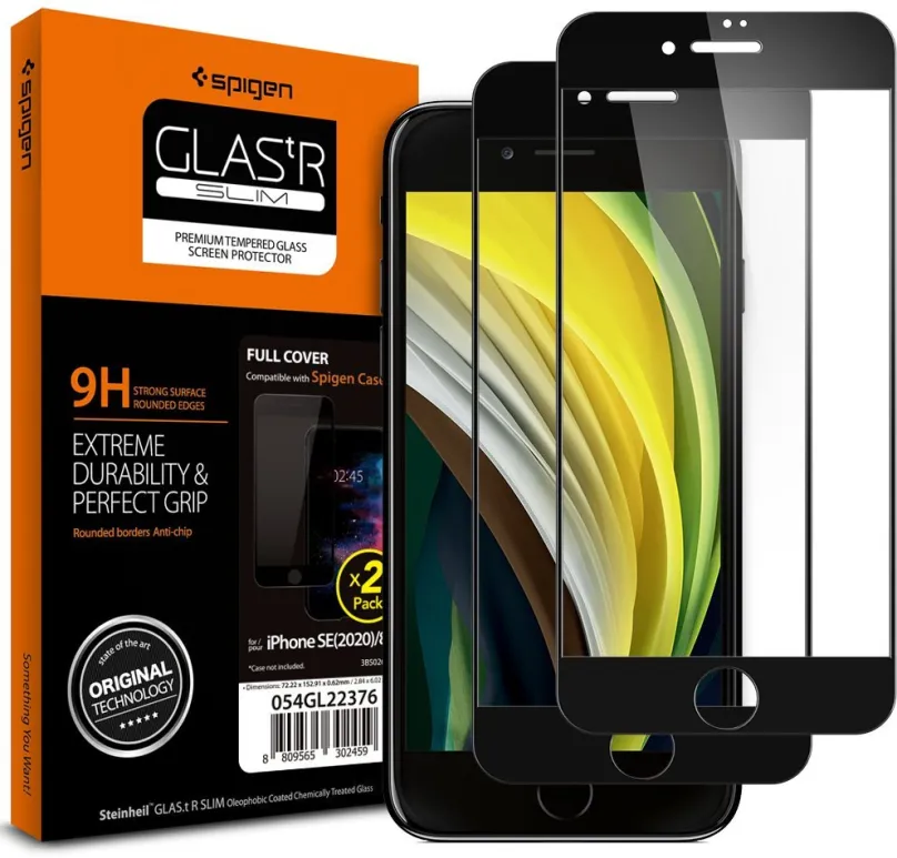 Ochranné sklo Spigen Glass FC2 Pack Black iPhone SE 2020/8/7, pre Apple iPhone 7, iPhone