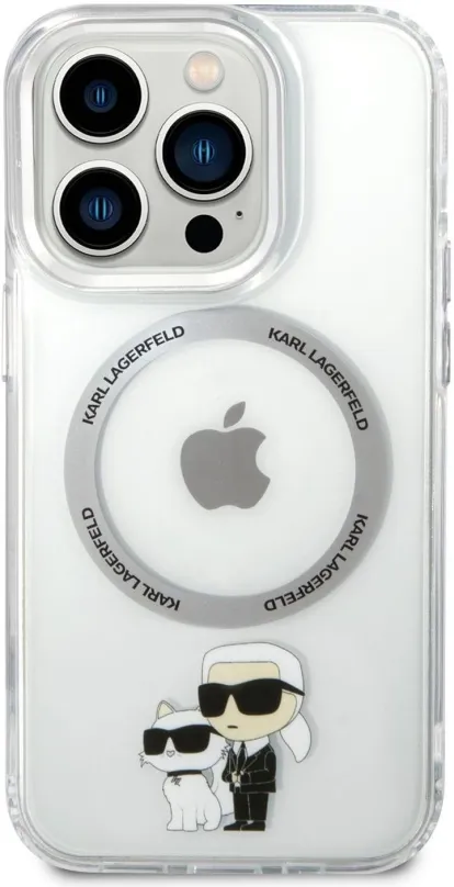 Kryt pre mobil Karl Lagerfeld IML Karl a Choupette NFT MagSafe Zadný Kryt pre iPhone 14 Pre Transparent