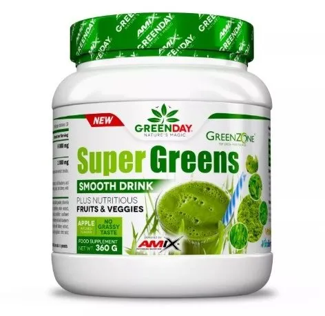 Smoothie Amix Nutrition SuperGreens Drink, 360g, jablko, príchuť jablko