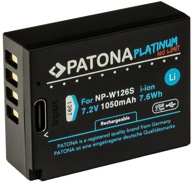 Batéria pre fotoaparát PATONA batéria pre Fuji NP-W126S 1050mAh Li-Ion Platinum USB-C nabíjanie