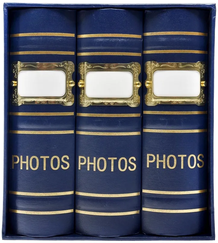 Fotoalbum KPH 300 Old box modré, zasúvacie, pre fotografie s rozmermi 10 x 15 cm, pre 30
