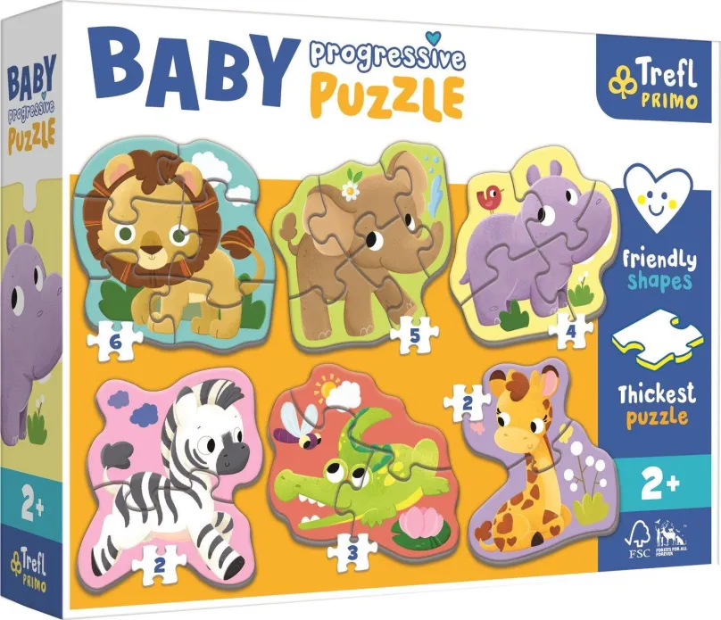 Puzzle Trefl Baby puzzle Safari 6v1 (2-6 dielikov)