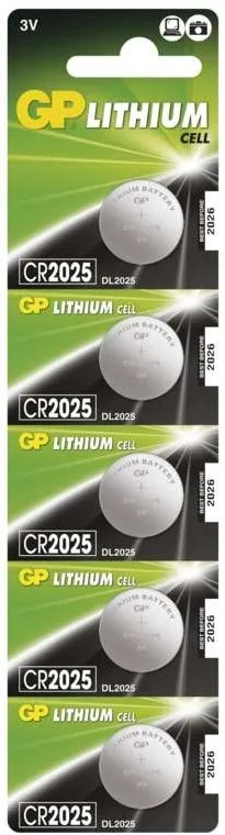 Gombíková batéria GP CR2025 lítiová 5ks v blistri