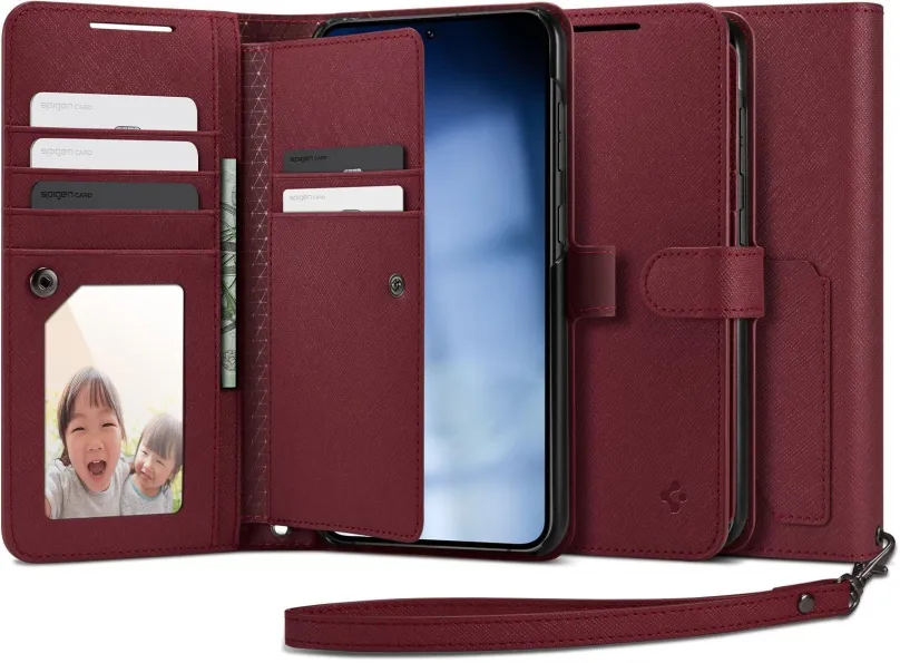 Kryt pre mobil Spigen Wallet S Plus Burgundy Samsung Galaxy S23+