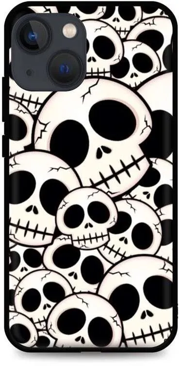 Kryt na mobil TopQ LUXURY iPhone 13 pevný Skulls 64759, , materiál plast, pevný, výrezy pr