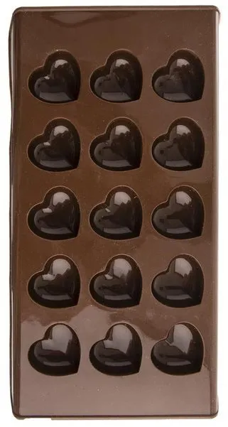 Forma ORION Forma silikón na čokoládu SRDCA 15 - HNEDÁ