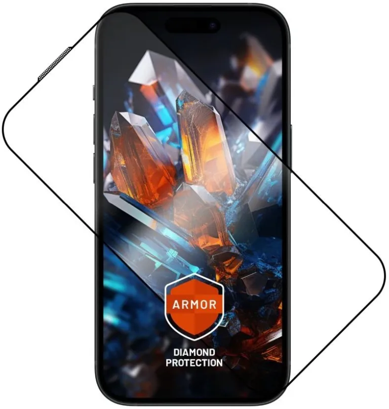 Ochranné sklo FIXED Armor s aplikátorom pre Apple iPhone 15 Pre čierne