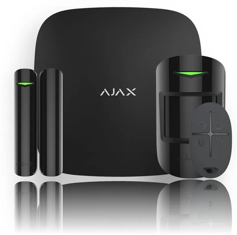 Alarm Ajax StarterKit Plus Black, domové, pripojenie cez WiFi 2,4 GHz, GSM a Ethernet, de