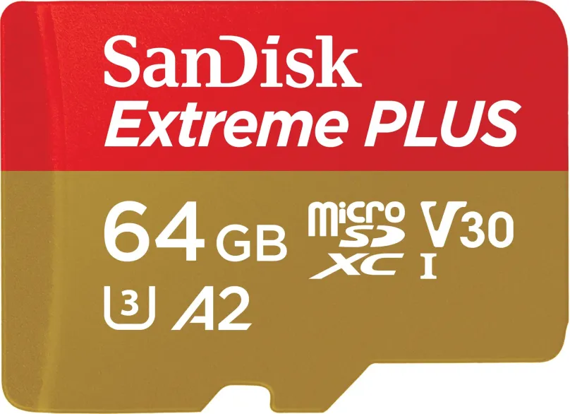 Pamäťová karta SanDisk microSDXC 64GB Extreme PLUS + Rescue PRO Deluxe + SD adaptér