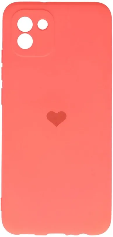 Kryt na mobil Vennus Valentínske puzdro Heart pre Samsung Galaxy A03 - koralové