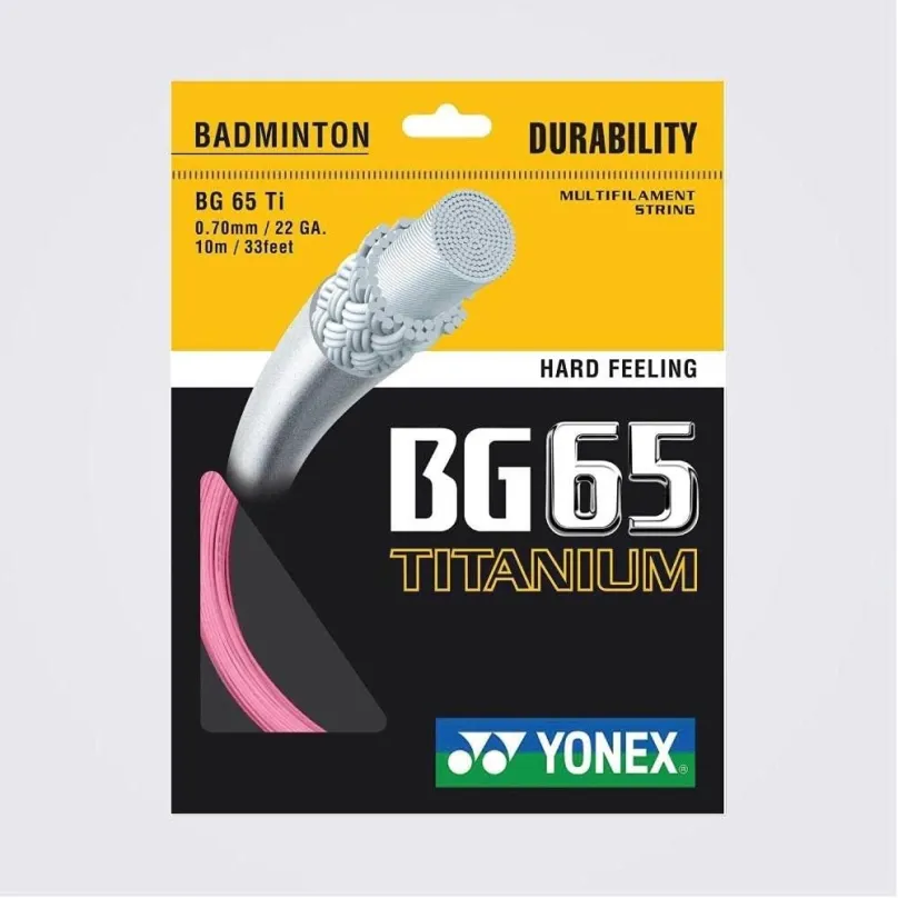 Bedmintonový výplet Yonex BG 65 Ti, 0,70 mm, 10 m, PINK