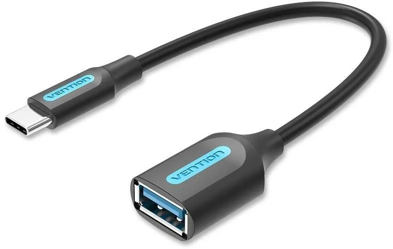 Redukcia Vention USB-C 3.2 Gen 1 (M) na USB-A (F) OTG Cable 0.15 Black PVC Type