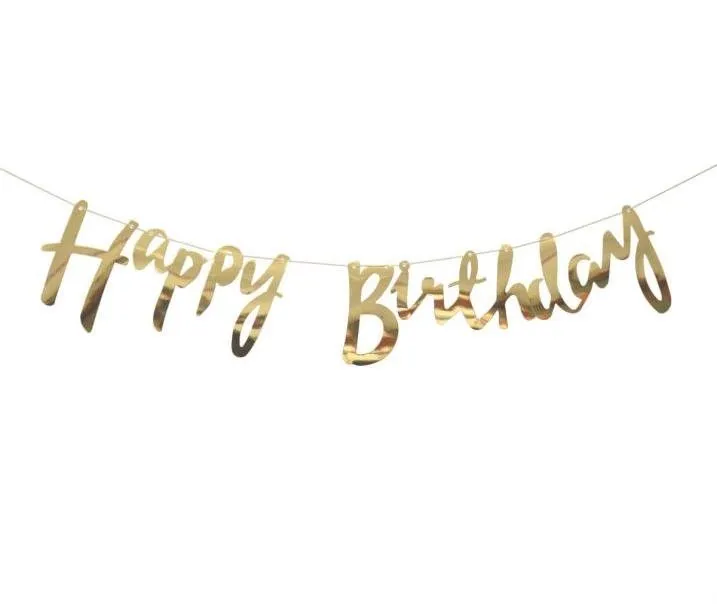 Girlanda Girlanda narodeniny - happy birthday - zlatá, 150 cm