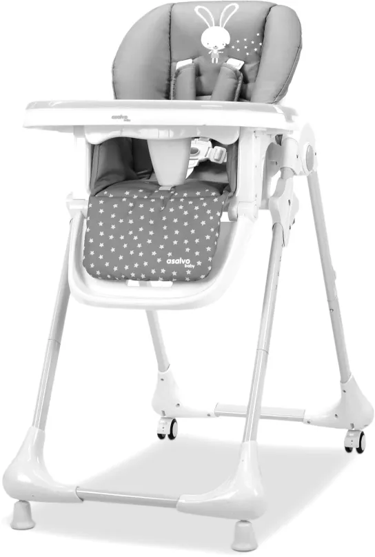 Jedálenská stolička ASALVO Baby jedálenské stoličky rabbit grey