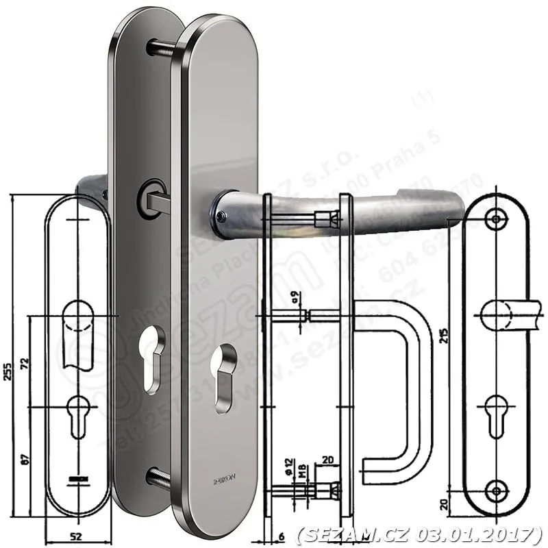 ABLOY SX03 PZ/72 F9 - BEZPEČNOSTNÉ KOVANIE KĽUČKA/KĽUČKA PRE EL560, CERTIFIKOVANÉ NBÚ