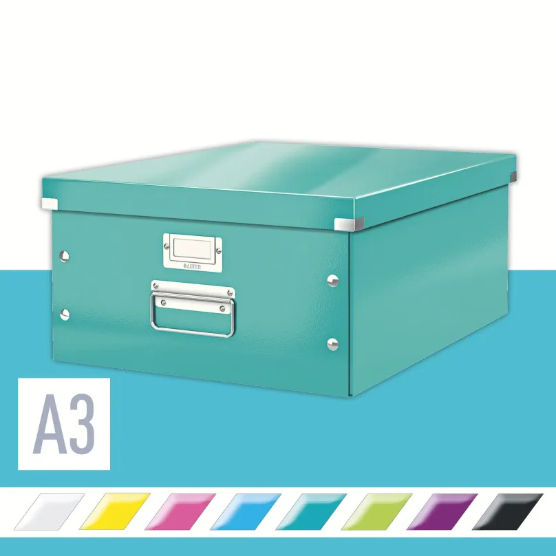 Archivačná krabica LEITZ WOW Click & Store A3 36.9 x 20 x 48.2 cm, ľadovo modrá