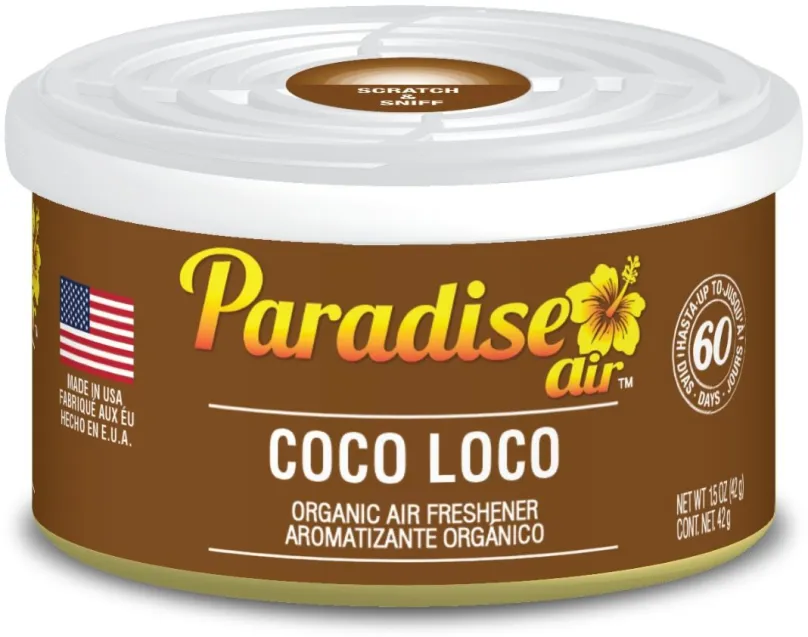 Vôňa do auta Paradise Air Organic Air Freshener, vôňa Coco Loco