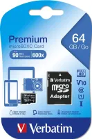 Pamäťová karta Verbatim MicroSDXC 64GB Premium + SD adaptér