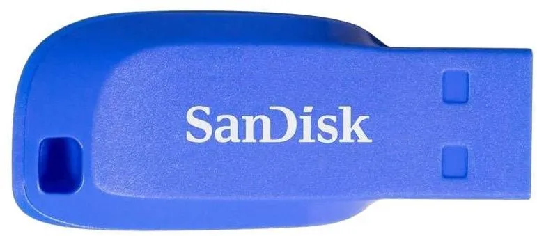 Flash disk SanDisk Cruzer Blade elektricky modrá, USB 2.0, USB-A, kapacita 16 GB, rýľ
