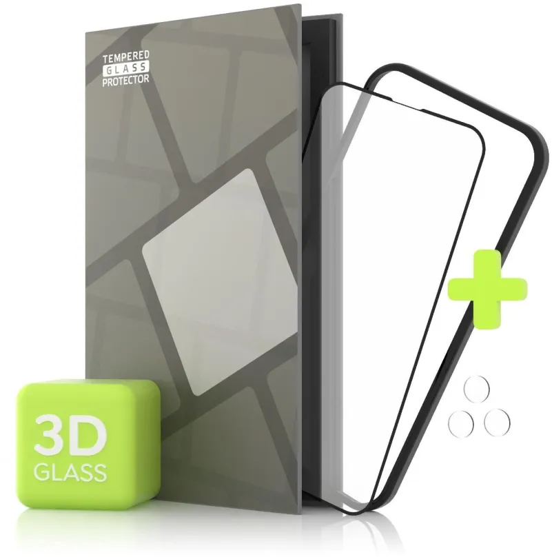 Ochranné sklo Tempered Glass Protector pre iPhone 13 Pro / iPhone 13, 3D Glass + sklo na kameru (Case Friendly
