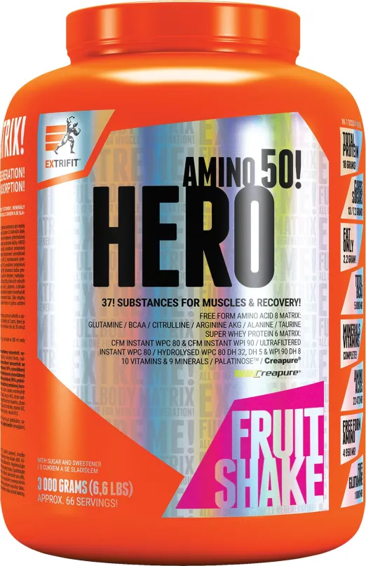 Proteín Extrifit Hero 3000 g fruit shake
