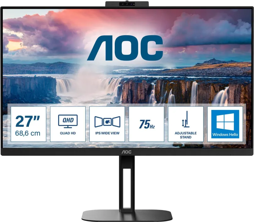 LCD monitor 27" AOC Q27V5CW/BK