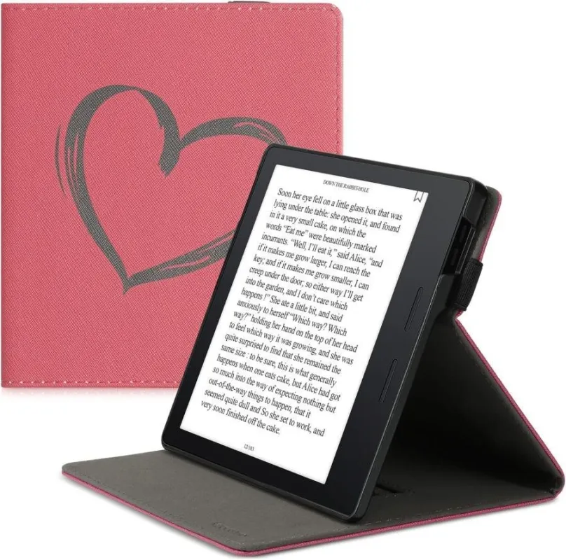 Púzdro na čítačku kníh KW Mobile - Brushed Heart - KW4941808 - púzdro pre Amazon Kindle Oasis 2/3 - červené