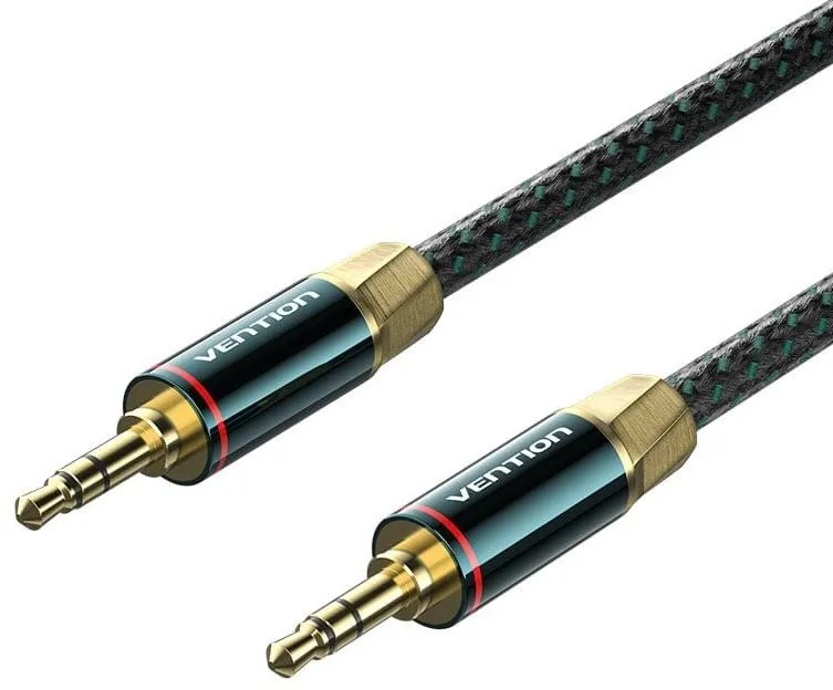 Audio kábel Vention Cotton Braided 3.5mm Male to Male Audio Cable 0.5M Green Copper Type