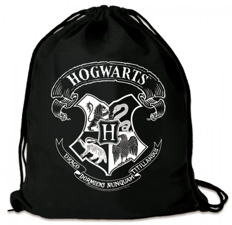 Vak na chrbát LOGOSHIRT Harry Potter: Rokfortský erb, čierny, 36 x 44 cm