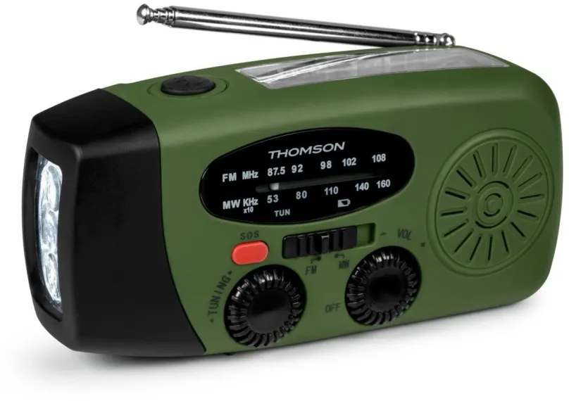 Rádio Thomson RT260, klasické, prenosné, AM a FM tuner, výkon 1,5 W, vstup USB-C, SOS tlač