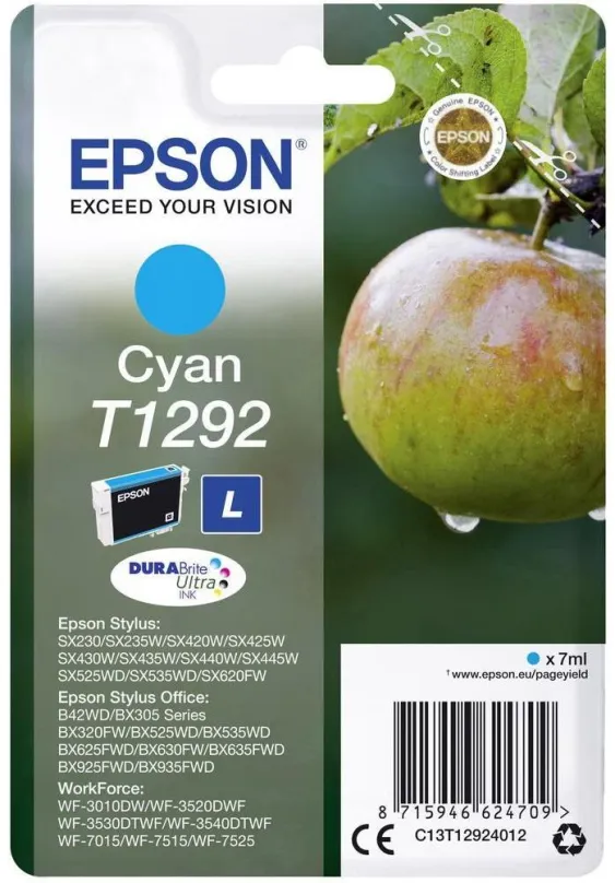 Cartridge Epson T1292 azúrová