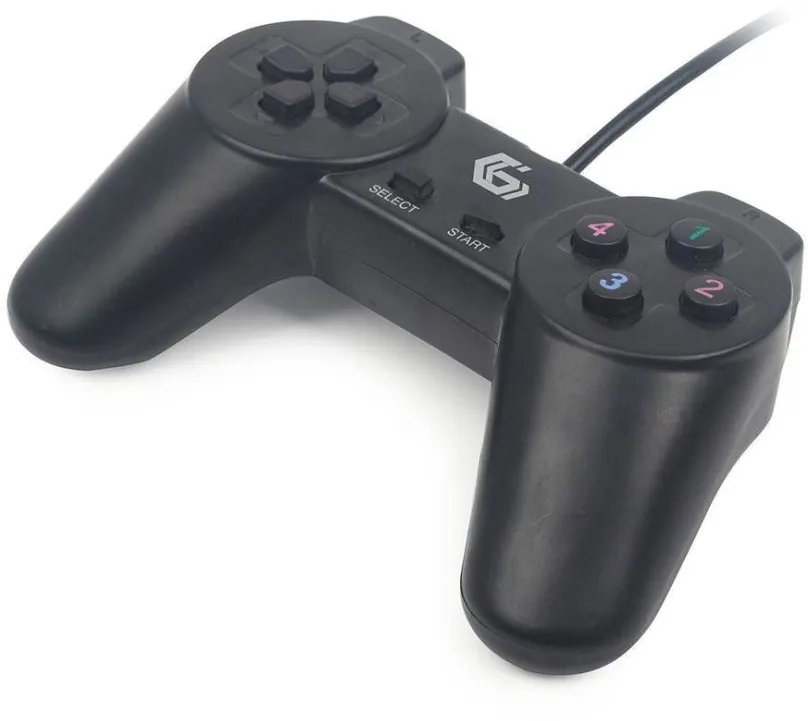 Gamepad Gembird JPD-UB-01, pre PC, káblové pripojenie, dĺžka kábla 1,45 m, čierna farba