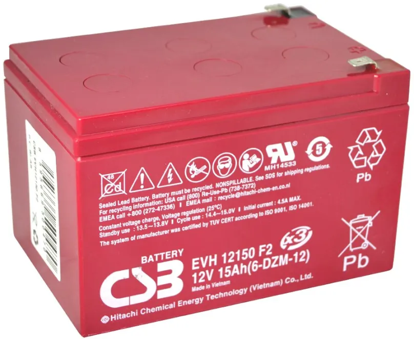 Trakčné batérie CSB EVH12150, batérie 12V, 15Ah