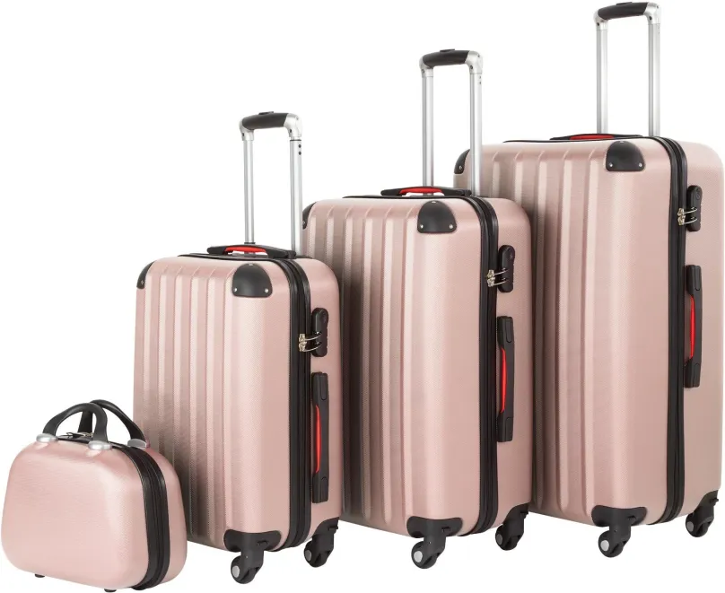 Sada kufrov Cestovné kufre Pucci sada 4 ks ružová zlatá