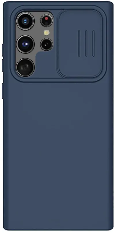 Kryt na mobil Nillkin CamShield Silky Silikónový Kryt pre Samsung Galaxy S22 Ultra Blue