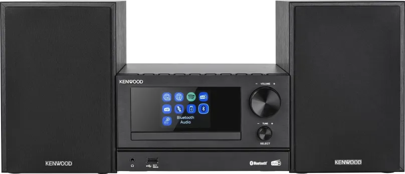 Minisystém KENWOOD M-7000S-B, s reproduktormi s výkonom 60 W, FM, DAB+ a RDS rádio s 20 pr