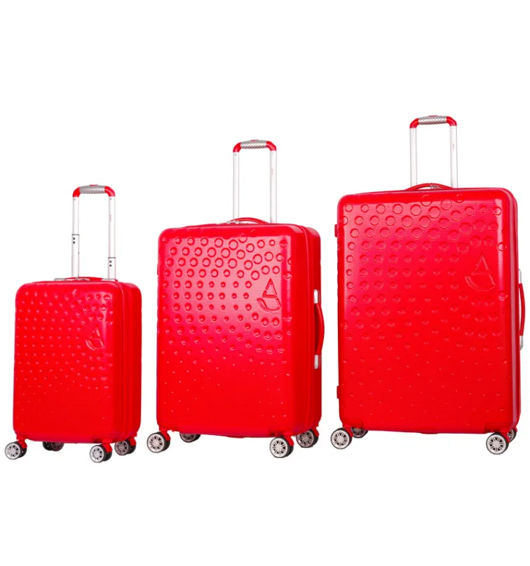Sada cestovných kufrov Aerolite T-565/3 ABS - červená
