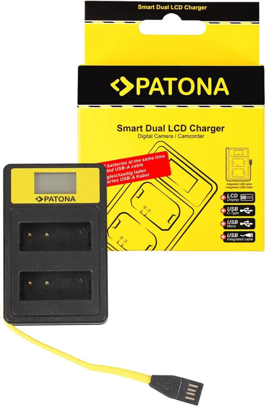 Nabíjačka akumulátorov Paton pre Dual Panasonic DMW-BLG10 s LCD, USB