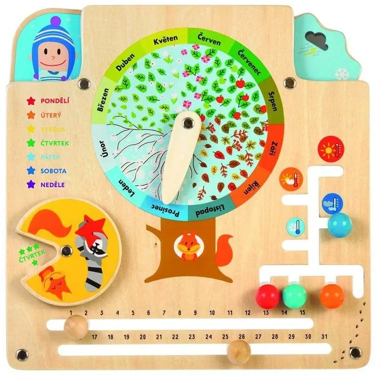 Didaktická hračka Lucy & Leo 322 Kalendár prírody - drevená náučná hracia doska