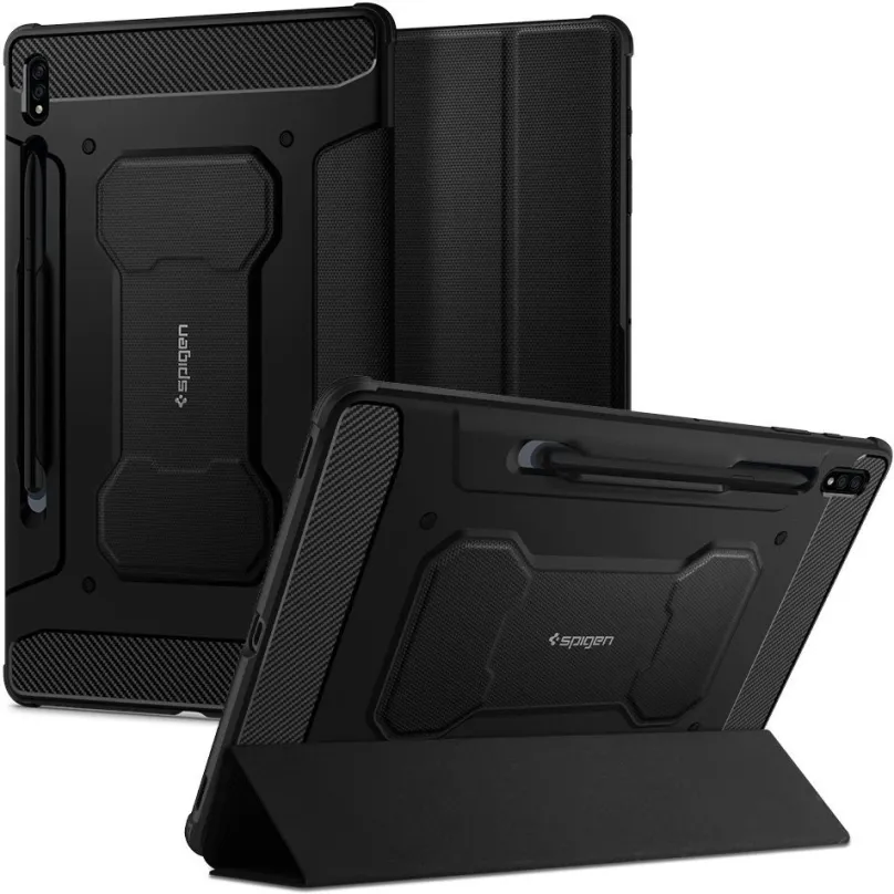 Puzdro na tabliet Spigen Rugged Armor Pro Black Samsung Galaxy Tab S7+/S8+