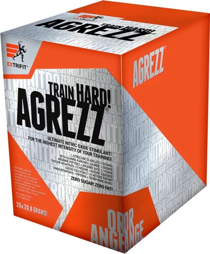 Anabolizér Extrifit Agrezz 20 x 20,8 g orange, nakopávač NO doplnok, na použitie pred trén
