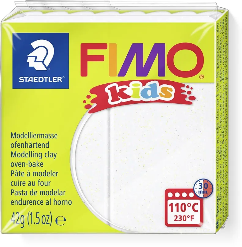 Modelovacia hmota FIMO kids 8030 42g biela s trblietkami