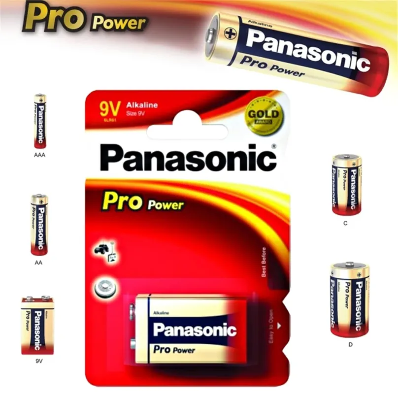 Batéria alkalická, 6LF22, 9V, Panasonic, blister, 1-pack, 6LF22PPG/1BP, Pro Power