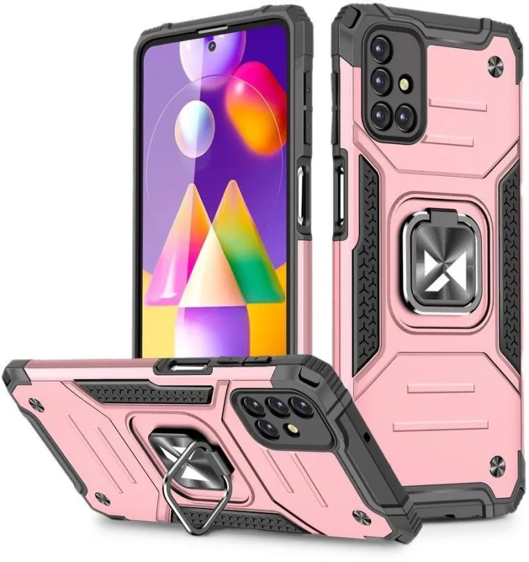 Kryt na mobil Ring Armor plastový kryt Samsung Galaxy M31s, ružový